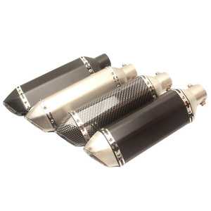 Tubo de Escape Universal para Motocicleta de Acero Inoxidable, Punta de Silenciador Negra Plateada, Modificación para Motocicleta de Calle - Product Image 1