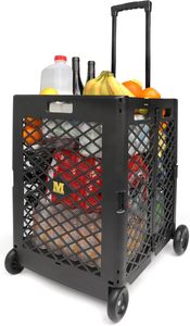 Carrito <span class=keywords><strong>de</strong></span> Almacenamiento Plegable Grande con Ruedas <span class=keywords><strong>de</strong></span> Malla - Carrito Utilitario <span class=keywords><strong>de</strong></span> Plástico Plegable con Mango Telescópico OEM Duradero <span class=keywords><strong>de</strong></span> 4 Ruedas para Compras - Product Image 5