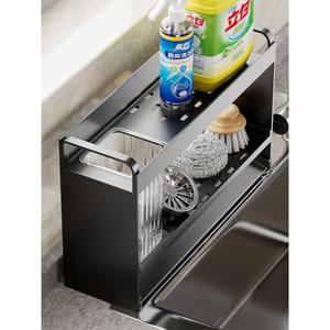 Escurridor de Cocina Cuadrado de 1 Nivel, Resistente al Agua, Organizador de Encimera con Bandeja de Drenaje - Product Image 3