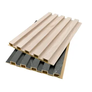 Factory Price Indoor Decoration 17mm Thickness Easy Installation PVC Wall Cladding Siding Bamboo Fiber WPC Flute Slat Panel