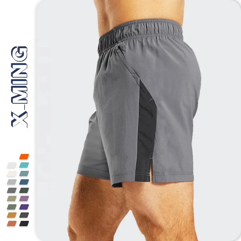 OEM Hersteller China Herren Quick Dry Polyester Track Kurze Hose Elastic Waist Color Block Athletic Gym Shorts Herren Sportswear