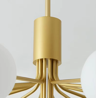 Lustre suspendu en forme de boule pour salon, salle à manger, chambre à coucher, style nordique, métal blanc, verre, E12, carré