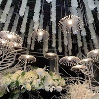 Lustre LED personnalisé en acrylique en forme de pissenlit, 10 bras, moderne, de luxe, pour mariage, lampe suspendue de plafond, à changement de couleur, décoration de fête, livraison rapide