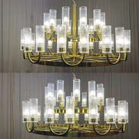 Lampe en verre de lustre de branche faite sur commande de taille réglable pour l'éclairage de barre de café de chambres d'invité d'hôtel de réception de villa