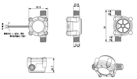 Capteur de débit G1/4 pouce avec sortie d'impulsions, compteur d'eau liquide 0,3-6 L/min, débitmètre S302 OEM de précision 3% pour système de refroidissement