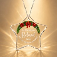 Ornement suspendu circulaire en quartz transparent personnalisé, fait main, style minimaliste moderne, impression UV, cadeau pour la décoration intérieure et les fêtes
