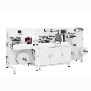 RTML-420 self adhesive label sticker magnetic roller intermittent semi rotary die cutting machine with printing unit