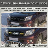 Grille avant en maille noire pour Prado FJ150 2009-2013, ensemble de calandre de pare-chocs avant DRL, accessoires de voiture
