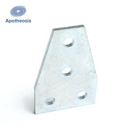 Connecteur de système de montage solaire APO pour profilé trapézoïdal à 4 trous en acier au carbone Q235B, support de fixation plat