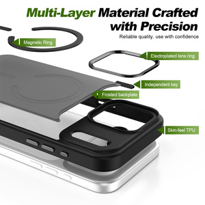 Funda Personalizada con Acabado Mate Similar a la Piel para <span class=keywords><strong>iPhone</strong></span> 18 Pro Max, Anillo <span class=keywords><strong>de</strong></span> Aleación para Cámara, Carga Inalámbrica Magnética, Funda Protectora <span class=keywords><strong>de</strong></span> Lujo - Product Image 4