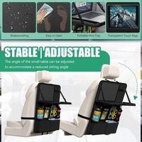 Organisateur de siège arrière de voiture avec de grandes poches de rangement, plateau pliable et support pour tablette pour les enfants, les voyages en famille