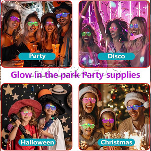 Gafas LED Luminosas para Fiestas, Gafas de Neón con Función Intermitente para Fiestas Rave, Cumpleaños, Bodas, Fiestas Temáticas - Product Image 3