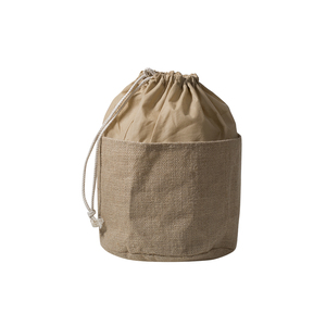 Sacs en toile de jute écologiques, sacs cadeaux en jute colorés avec cordon de serrage et pochette - Product Image 2