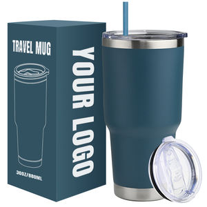 Thermos en acier inoxydable personnalisé avec logo, 20 oz, 30 oz, tasse à café de voyage, double paroi, isolation sous vide, gobelet isotherme anti-fuite, sans BPA - Product Image 1
