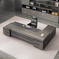 Escritorio Ejecutivo Moderno en Forma de L para Jefe, Muebles de Oficina de Lujo, Escritorio de Gerente de Computadora de MDF y MFC para Oficina en Casa o Escuela
