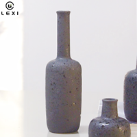 Ensemble de vases à fleurs en céramique gris rustique de style nordique, glaçure mouchetée, durable, pour mariage, centre de table, décoration de la maison