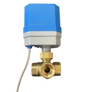 Válvula de bola eléctrica de latón con rosca de 1 pulgada, de paso completo, reguladora, para agua caliente, fría y etilenglicol, alimentada por energía solar - Product Image 1