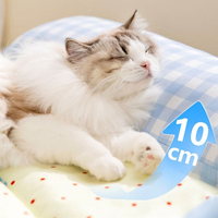 Tapis rafraîchissant pliable pour animaux de compagnie, respirant et imperméable, coussin à pois et à carreaux pour chiens, chats et petits animaux