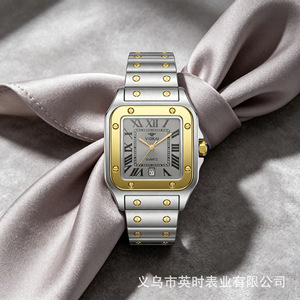 Reloj de Pulsera Viokai Cuadrado para Hombre, de Acero Inoxidable, Cuarzo Analógico, Resistente al Agua 30M, con Cierre Desplegable - Product Image 3