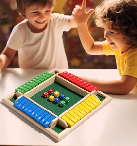 Juegos de cartas de volteo de cuatro caras, juego educativo intelectual, dados de juguete, juegos de mesa de números de madera - Product Image 6