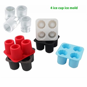 แม่พิมพ์ซิลิโคนถ้วยน้ำแข็งรูปลูกบาศก์สี่รูทำน้ำแข็งบล็อกทำน้ำแข็งใส่กระถาง - Product Image 2