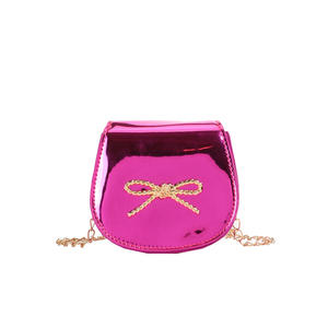 ขายดีเสื้อผ้าแฟชั่นสำหรับเด็กกระเป๋าสะพายไหล่ทรงแมสเซนเจอร์ขนาดเล็กหนังแท้ผูกโบว์สำหรับเจ้าหญิง - Product Image 3