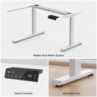 Bureau assis-debout moderne avec écran numérique, 3 préréglages de mémoire, système de levage électrique pour le bureau à domicile