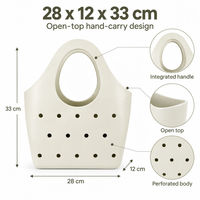 Tas Tote Hobo Berlubang EVA 28x12x33cm Pegangan Bulat Tahan Air 10 Warna untuk Perjalanan Pantai Grosir