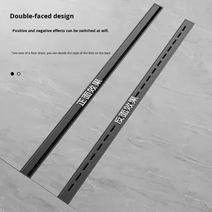 Custom Thickened Stainless Steel American Style Deodorizing Filter Floor <b>Drain</b> Long Narrow Line Large Capacity Bathroom Anti-odo - Product Image 2
