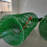 Trampas de Pesca Comerciales de Malla de Alambre de Acero de Alta Resistencia de 10mm, 9mm, 8mm, 100x200cm, 80x160cm, en Azul, Verde y Naranja, para Pescado, Mariscos y Bacalao Negro
