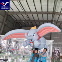 Éléphant gonflable mignon pour défilé avec de larges oreilles