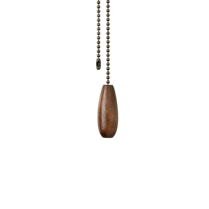 Wooden Pendant <b>Pull</b> Chain 35cm Length For Fan <b>Light</b> Switch Accessories Metal Bead Chain With Wooden <b>Handle</b> - Product Image 4