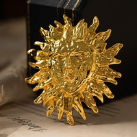Broche en or 24 carats XILIANGFEIZI, vente directe usine, motif soleil et visage tridimensionnel, style grec mystérieux et rétro