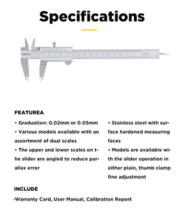 0-150mm Vernier Asimeto Caliper 0.02mm Graduation ±0.03mm Accuracy <b>Dual</b> Inch/Metric Scale with <b>Lock</b> Screw - Product Image 4