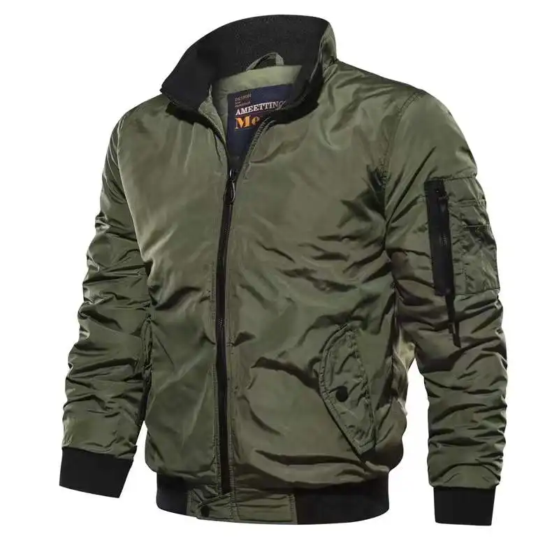 2022 Leisure Classic American Style Comfortable Polyester Jacket Plus Size Coats Loose Bomber Jackets For Mens