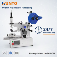 Etiquetadora Plana Semiautomática, Aplicadora de Etiquetas de Alta Precisión de ±0.5mm para Cajas, Botellas y Ferretería, Marco de Aluminio CNC, CE