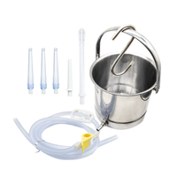 Kit de lavement domestique portable en acier inoxydable pour café et lait, avec sac de rinçage et seau pour lavement