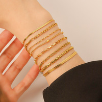 Bracelet chaîne corde torsadée en acier inoxydable plaqué or 18 carats pour femmes bijoux de bracelet de mode à chevrons imperméables