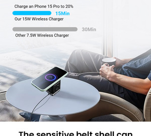 Chargeur sans fil 3 en 1 à rotation tactile, nouvelle arrivée, vente chaude, 15W, rotation automatique, magnétique, matériau PC, chargeur de montre intelligente - Product Image 4