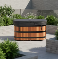 Baignoire de glace extérieure SANSHENG en cèdre en forme de U avec refroidisseur 3-42 ° Ajustable pour la maison, la salle de sport et les athlètes