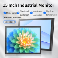 Moniteur industriel à cadre ouvert de 15 pouces, 1024x768, écran tactile capacitif résistif, support VESA, écran LCD avec VGA HD BNC AV USB