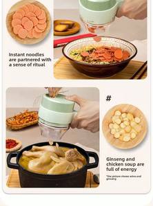 Taza mezcladora <span class=keywords><strong>el</strong></span>éctrica multifuncional para uso doméstico, cortador de verduras, triturador de ajo, batidor, picadora, herramienta de <span class=keywords><strong>corte</strong></span> de carne y verduras - Product Image 6