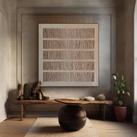 Peinture à l'huile abstraite faite à la main sur toile encadrée, art mural pour la décoration intérieure rétro-moderne
