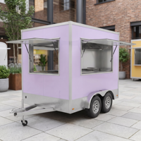 Remorque de vente alimentaire carrée au design minimaliste, conforme aux normes DOT, chariot de restauration mobile moderne pour entreprises, camion de service pour immeubles de bureaux