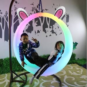 Moderne extérieur/salon balançoire lune siège lumineux solaire cour hamac enfants chaise berçante intérieur loisirs suspendus - Product Image 5