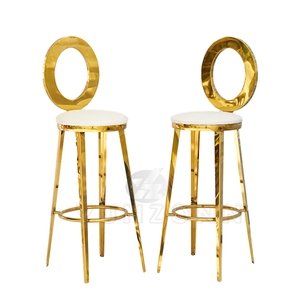 Tabouret <span class=keywords><strong>de</strong></span> <span class=keywords><strong>bar</strong></span> haut <span class=keywords><strong>de</strong></span> gamme moderne avec cadre en acier inoxydable, <span class=keywords><strong>coussin</strong></span> en cuir nordique, garantie <span class=keywords><strong>de</strong></span> 3 ans pour un usage commercial et domestique - Product Image 3