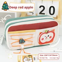 Menggemaskan gaya baru Multi-Layer alat tulis kotak pensil kapasitas besar lucu Apple kotak pensil serut untuk sekolah dasar