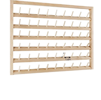 Support mural pliable en bois de pin pour bobines, rangement pour fils à coudre, fils cirés et canettes, support en bois pour fils.