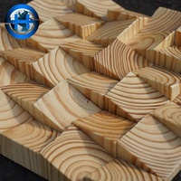 Panneaux muraux en mosaïque de bois de pin style 3D à lattes, imperméables, pour la décoration du salon, motif personnalisé, décoration intérieure domestique