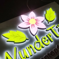 Letras Acrílicas Retroiluminadas Personalizadas, Letrero de Pared con Logotipo 3D para Decoración de Tiendas